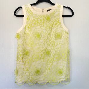 Ann Taylor Sheer Floral Overlay & Appliqué Petite